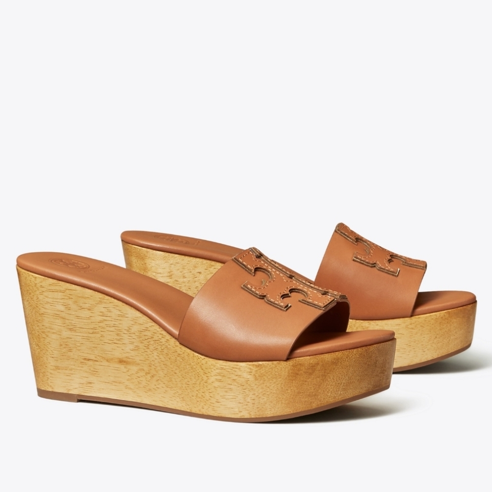EUC Tory Burch Tan Wedges in box - Picture 5 of 13